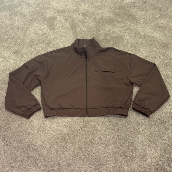 BEYOND YOGA STATUS POCKET JACKET SIZE XL MUSHROOM BROWN LIKE NEW - Picture 5 of 13